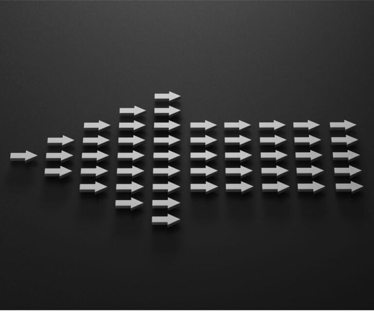 Arrows going in different directions